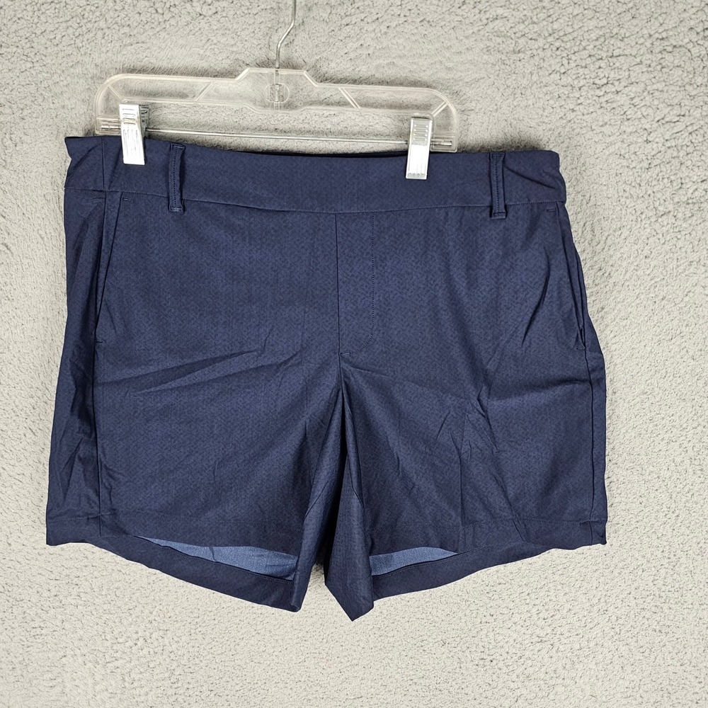 Spanx Shorts Womens Large Blue On-the-Go 6" Stretch Pockets 50213R